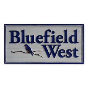Bluefield West Wood Sign