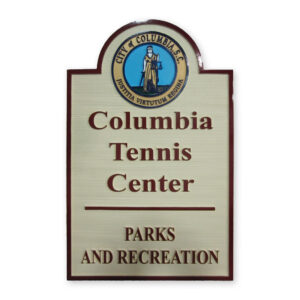 Columbia Tennis Center Wood Sign
